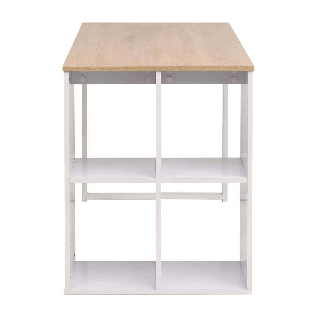 245720 vidaXL Writing Desk 120x60x75 cm Oak and White