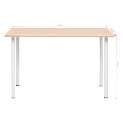 245728 vidaXL Dining Table 120x60x73 cm Oak and White