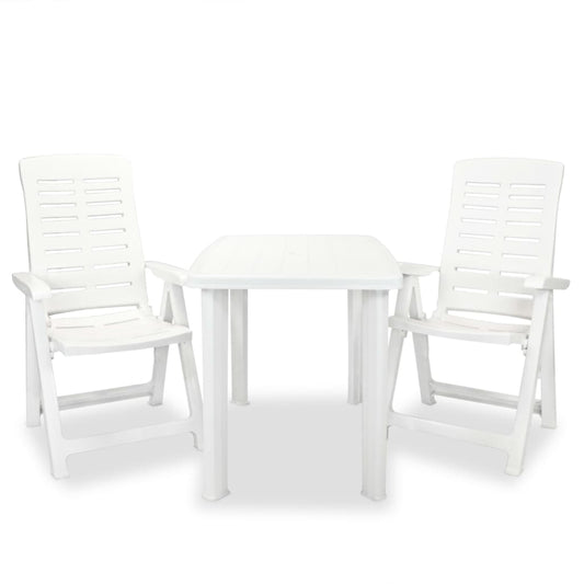 vidaXL Outdoor Table And Chair | White | Plastic | Medium | Foldable