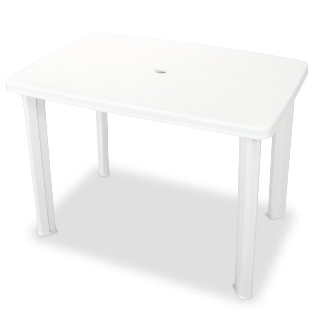 vidaXL Outdoor Table And Chair | White | Plastic | Medium | Foldable