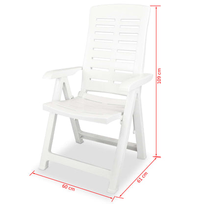vidaXL Outdoor Table And Chair | White | Plastic | Medium | Foldable