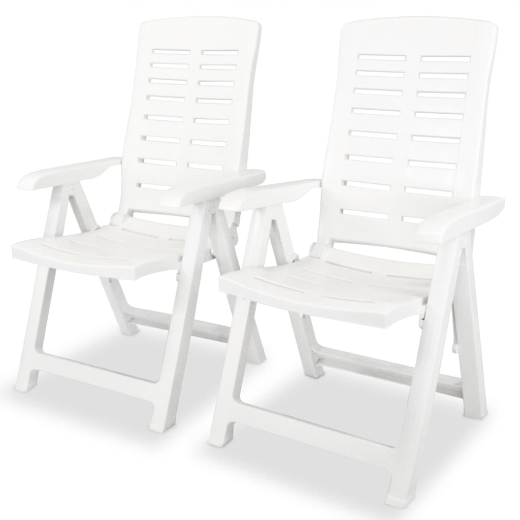 vidaXL Outdoor Table And Chair | White | Plastic | Medium | Foldable