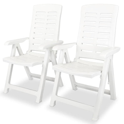 vidaXL Outdoor Table And Chair | White | Plastic | Medium | Foldable