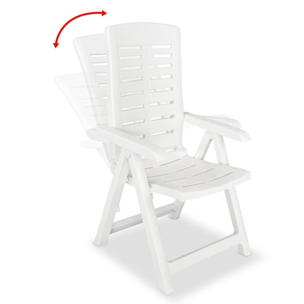 vidaXL Outdoor Table And Chair | White | Plastic | Medium | Foldable