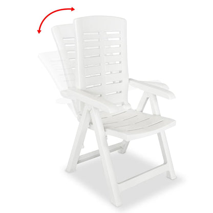 vidaXL Outdoor Table And Chair | White | Plastic | Medium | Foldable