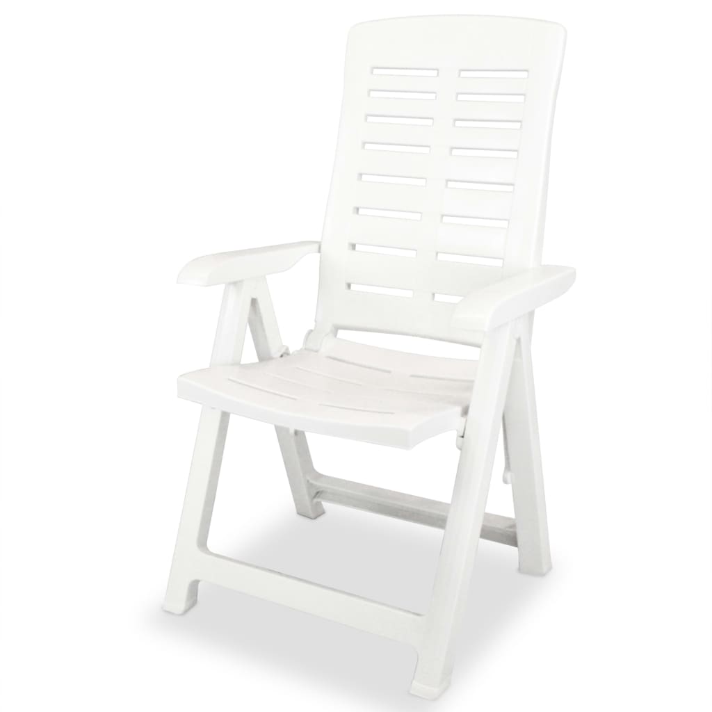vidaXL Outdoor Table And Chair | White | Plastic | Medium | Foldable