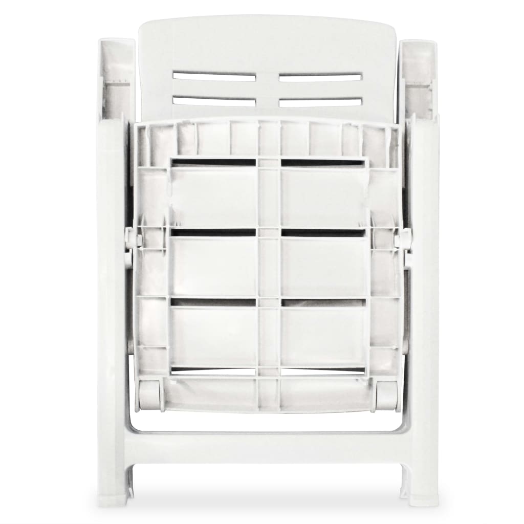 vidaXL Outdoor Table And Chair | White | Plastic | Medium | Foldable