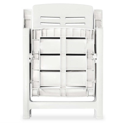 vidaXL Outdoor Table And Chair | White | Plastic | Medium | Foldable