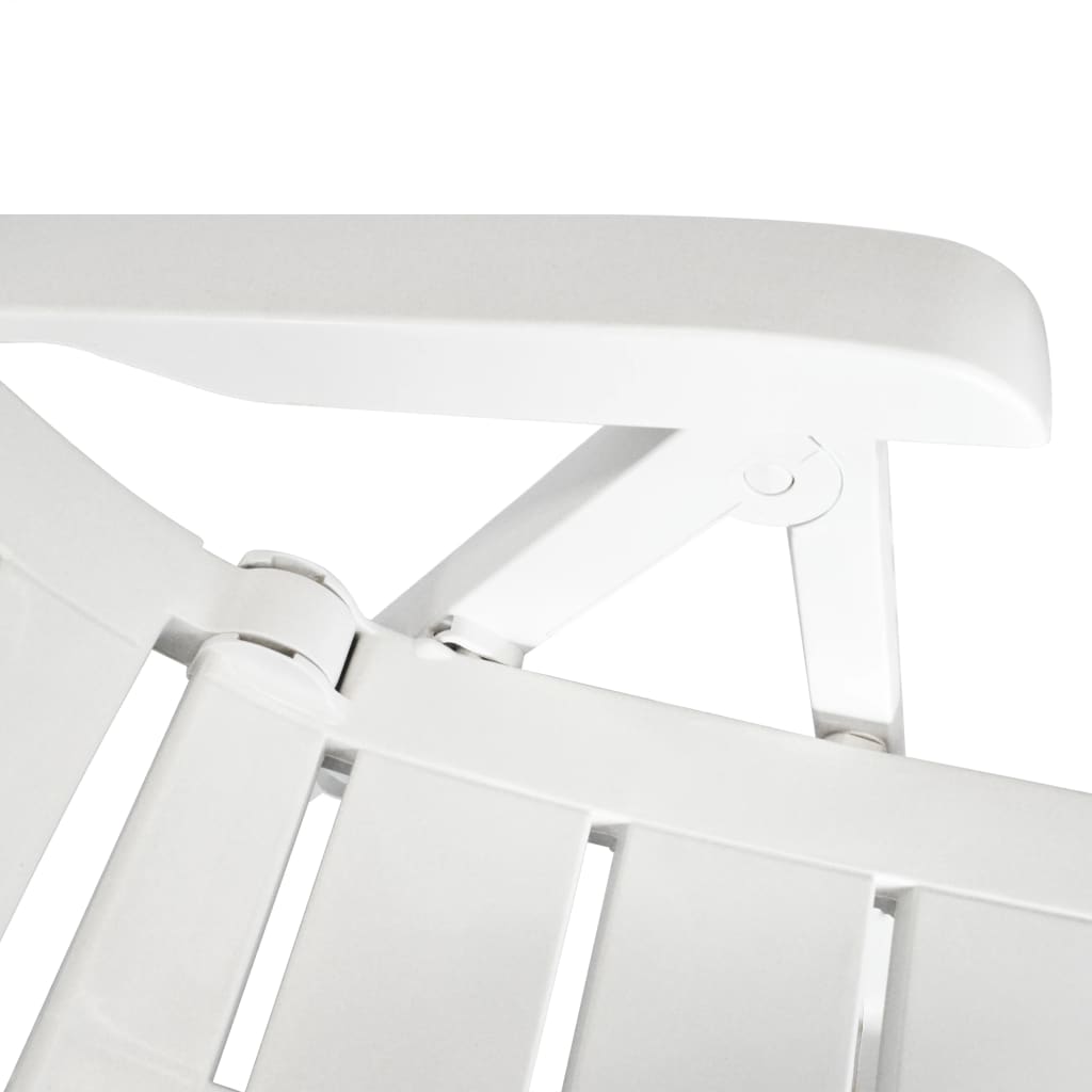 vidaXL Outdoor Table And Chair | White | Plastic | Medium | Foldable