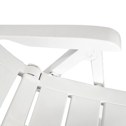 vidaXL Outdoor Table And Chair | White | Plastic | Medium | Foldable