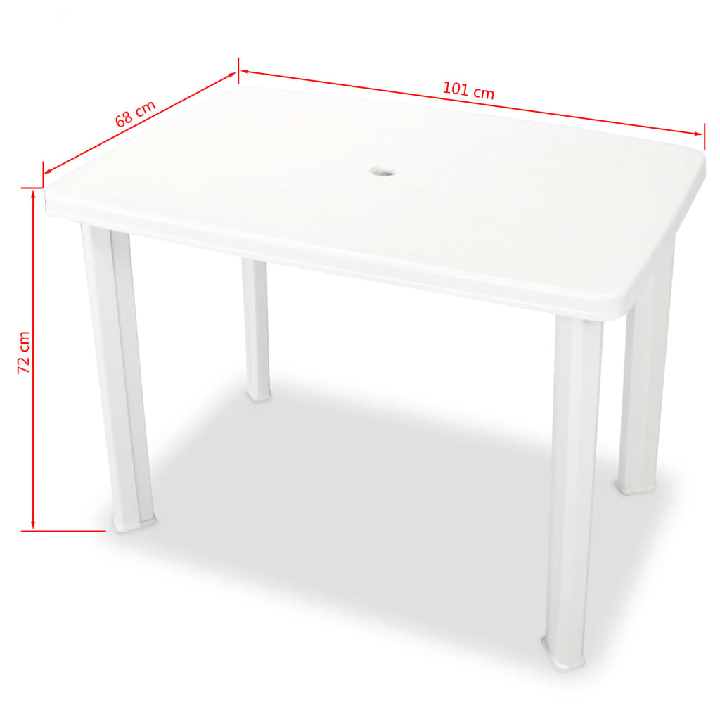 vidaXL Outdoor Table And Chair | White | Plastic | Medium | Foldable