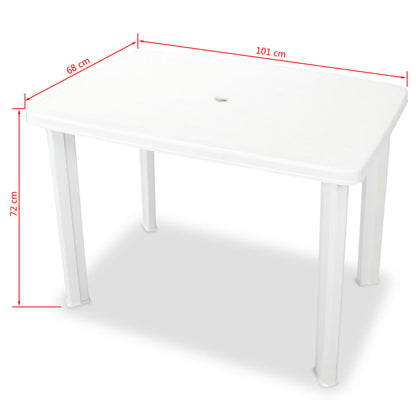 vidaXL Outdoor Table And Chair | White | Plastic | Medium | Foldable