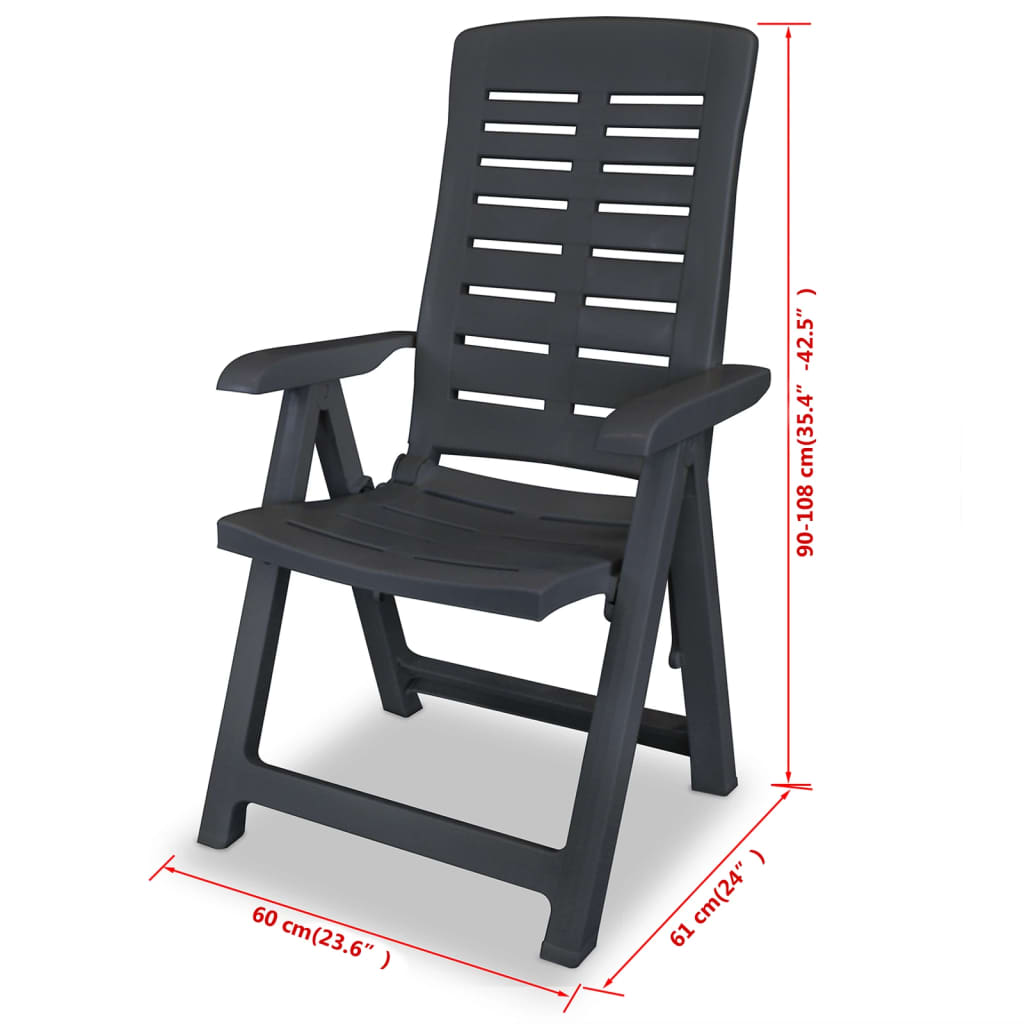 vidaXL Bistro Set | Anthracite | Plastic | Medium | Foldable | Bistro Set
