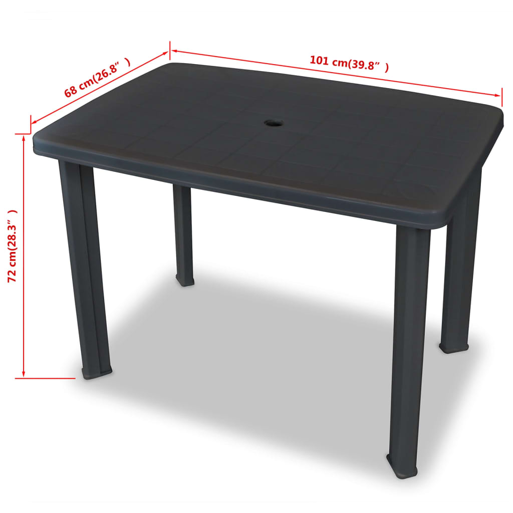 vidaXL Bistro Set | Anthracite | Plastic | Medium | Foldable | Bistro Set