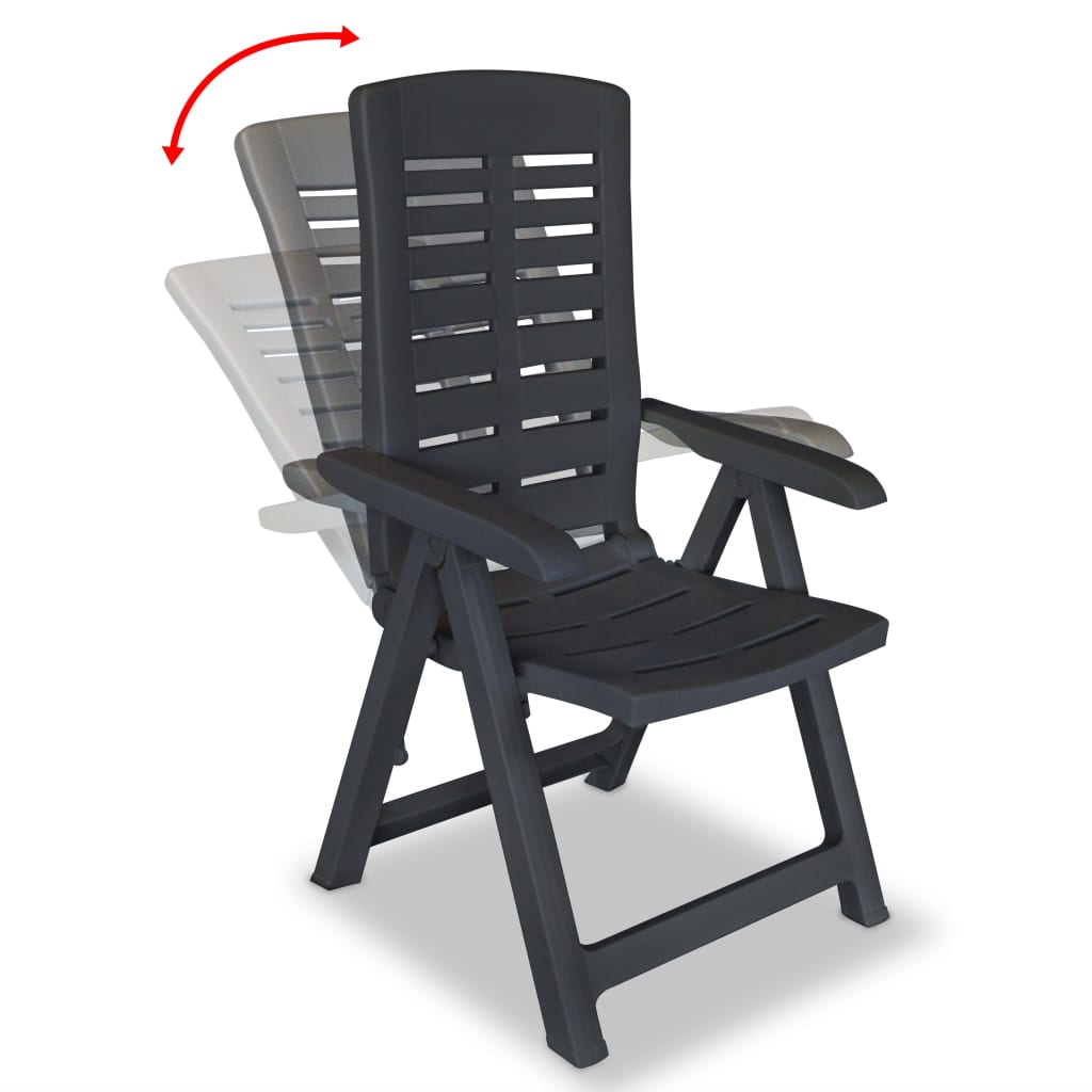 vidaXL Bistro Set | Anthracite | Plastic | Medium | Foldable | Bistro Set