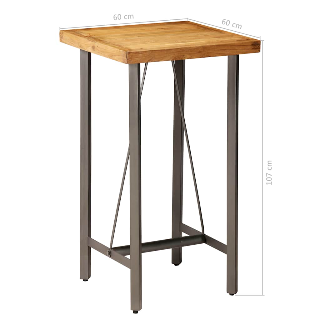 245803 vidaXL Bar Table Solid Reclaimed Teak 60x60x107 cm - Brown