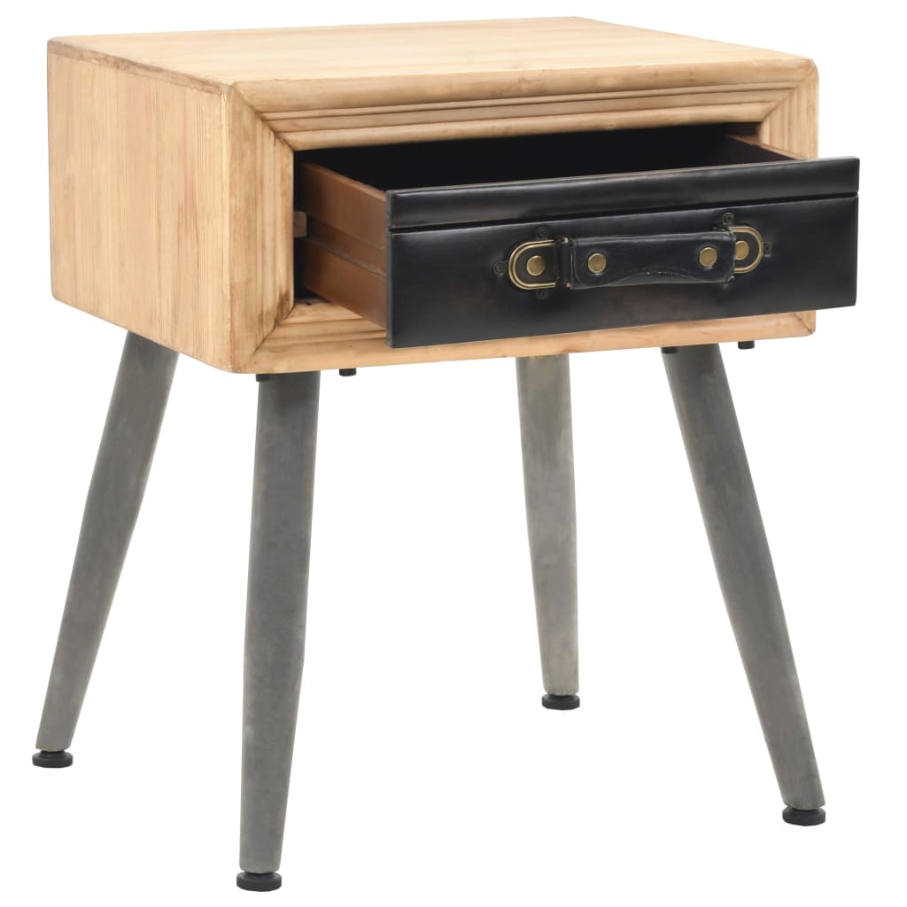 vidaXL Bedside Table Solid Fir Wood 43x38x50 cm - Brown