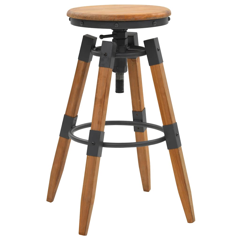 vidaXL Bar Stools 2 pcs Solid Fir Wood - Brown - 53.5 x 53.5 x 79 cm