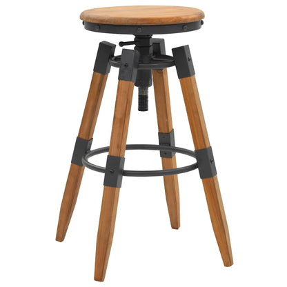 vidaXL Bar Stools 2 pcs Solid Fir Wood - Brown - 53.5 x 53.5 x 79 cm