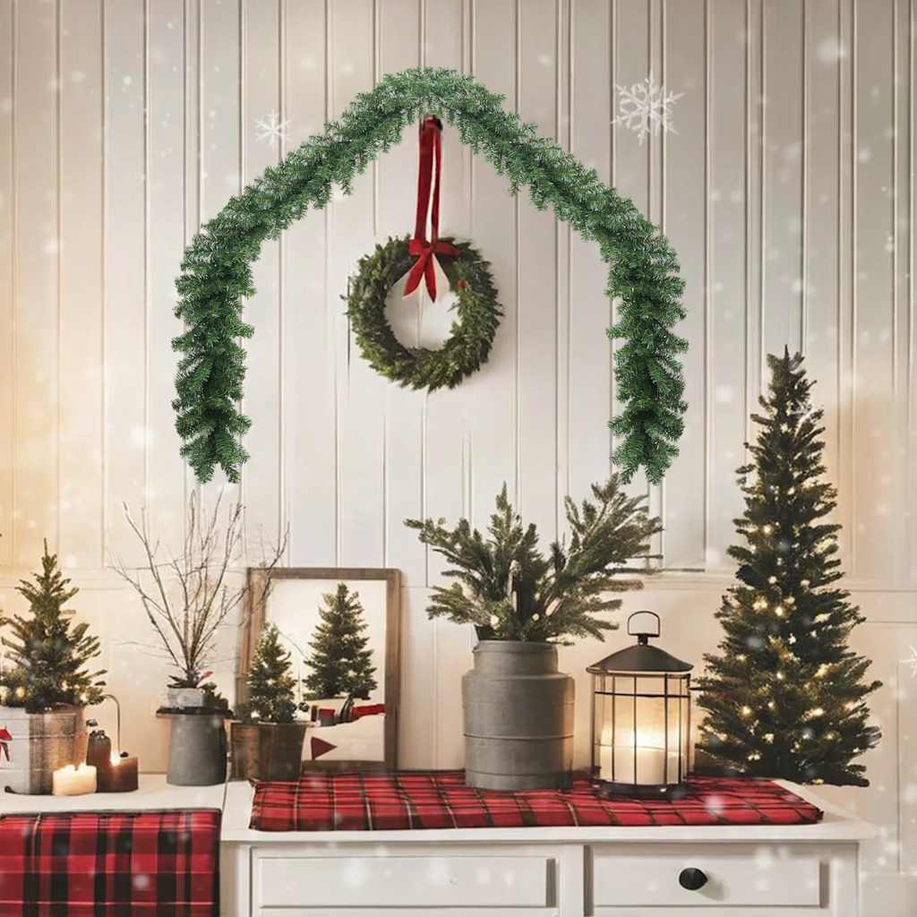 246403 vidaXL Christmas Garland PVC 5 m - Gre - 500 x 24 x 24 cm
