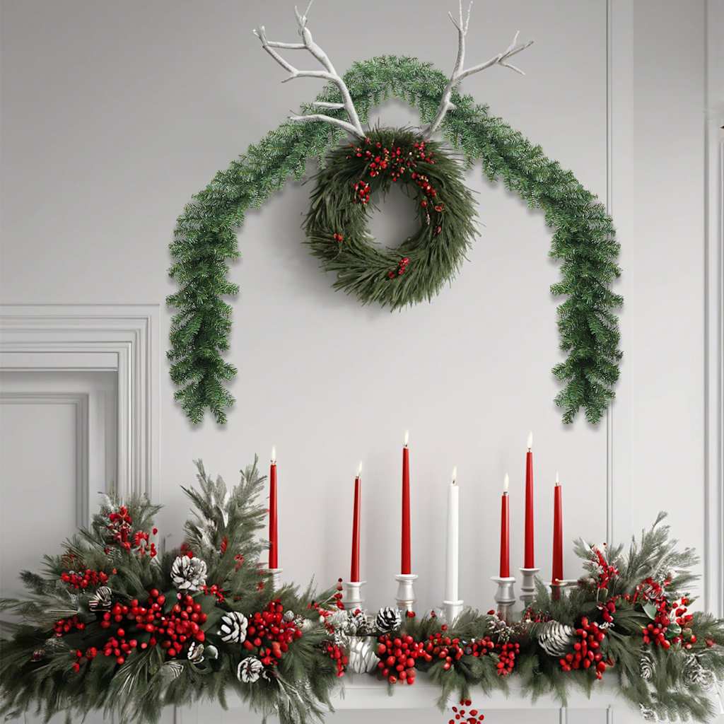 246405 vidaXL Christmas Garland PVC 20 m - Gre - 2000 x 24 x 24 cm