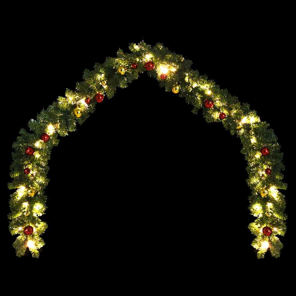 246406 vidaXL Christmas Garland Decorated with Baubles and LED Lights 5 m - Gre - 500 x 24 x 24 cm