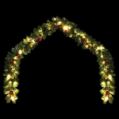 246406 vidaXL Christmas Garland Decorated with Baubles and LED Lights 5 m - Gre - 500 x 24 x 24 cm