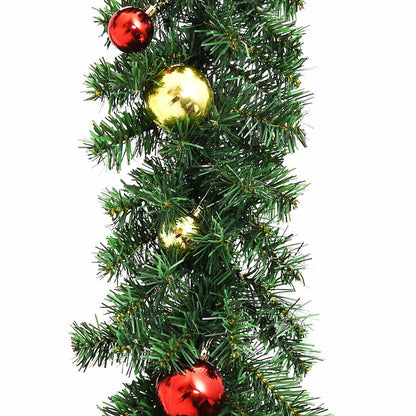 246406 vidaXL Christmas Garland Decorated with Baubles and LED Lights 5 m - Gre - 500 x 24 x 24 cm