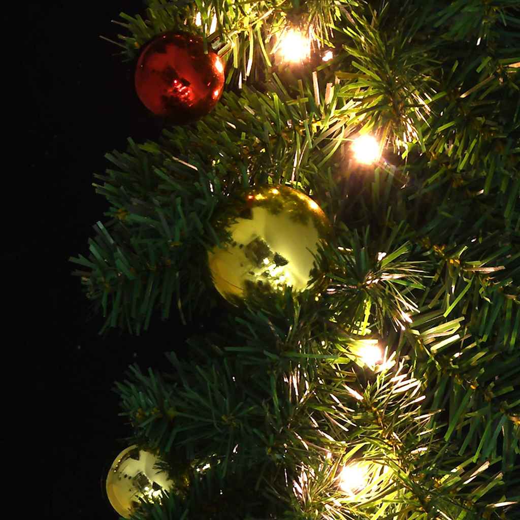 246406 vidaXL Christmas Garland Decorated with Baubles and LED Lights 5 m - Gre - 500 x 24 x 24 cm