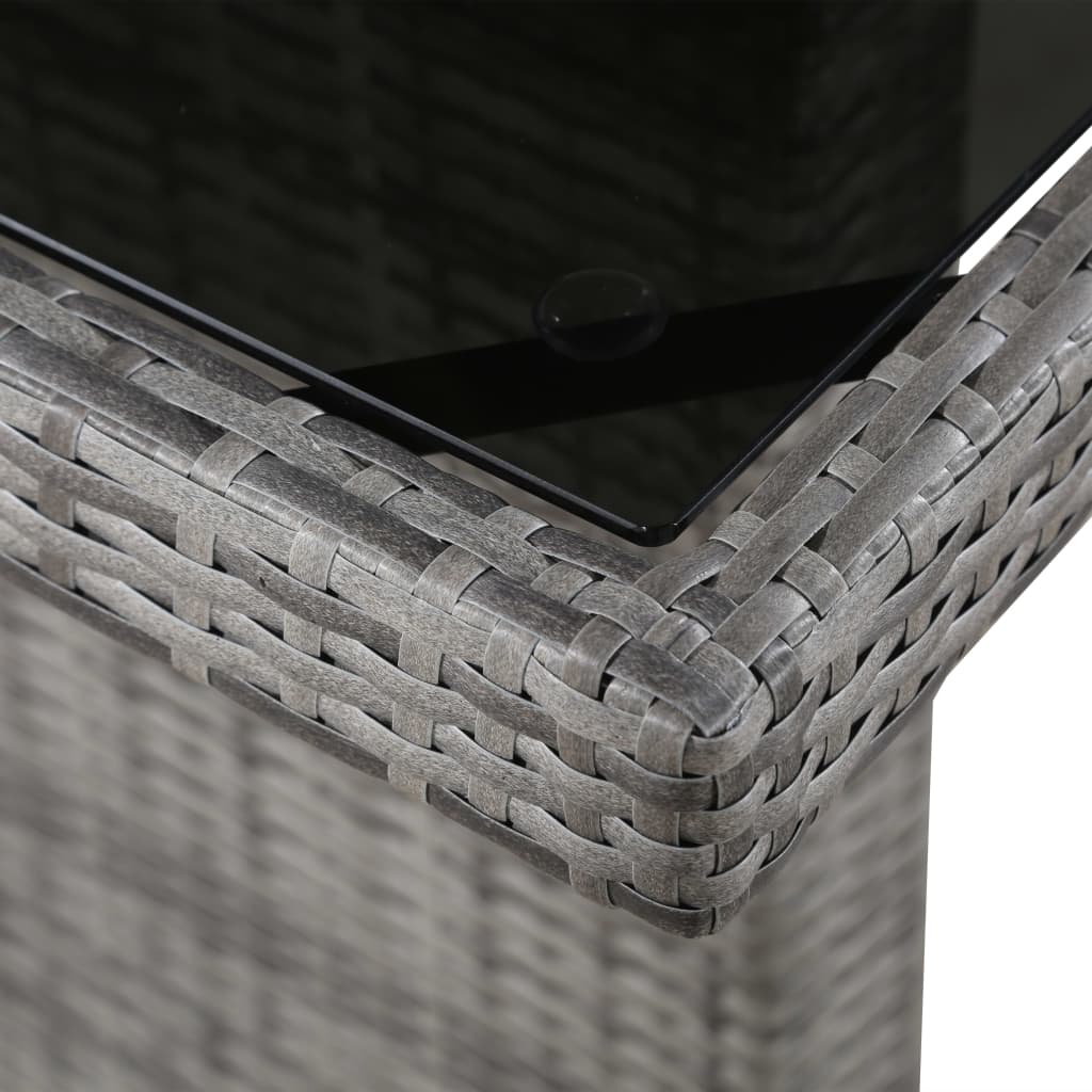 vidaXL Garden Table 240x90x74 cm Poly Rattan and Glass - Grey