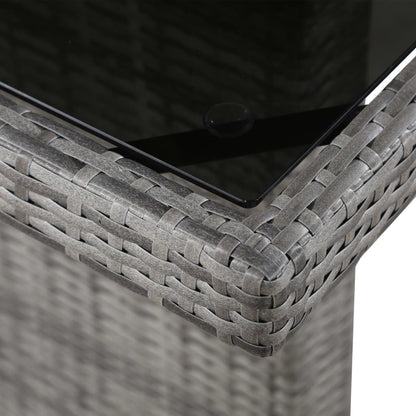 vidaXL Garden Table 240x90x74 cm Poly Rattan and Glass - Grey