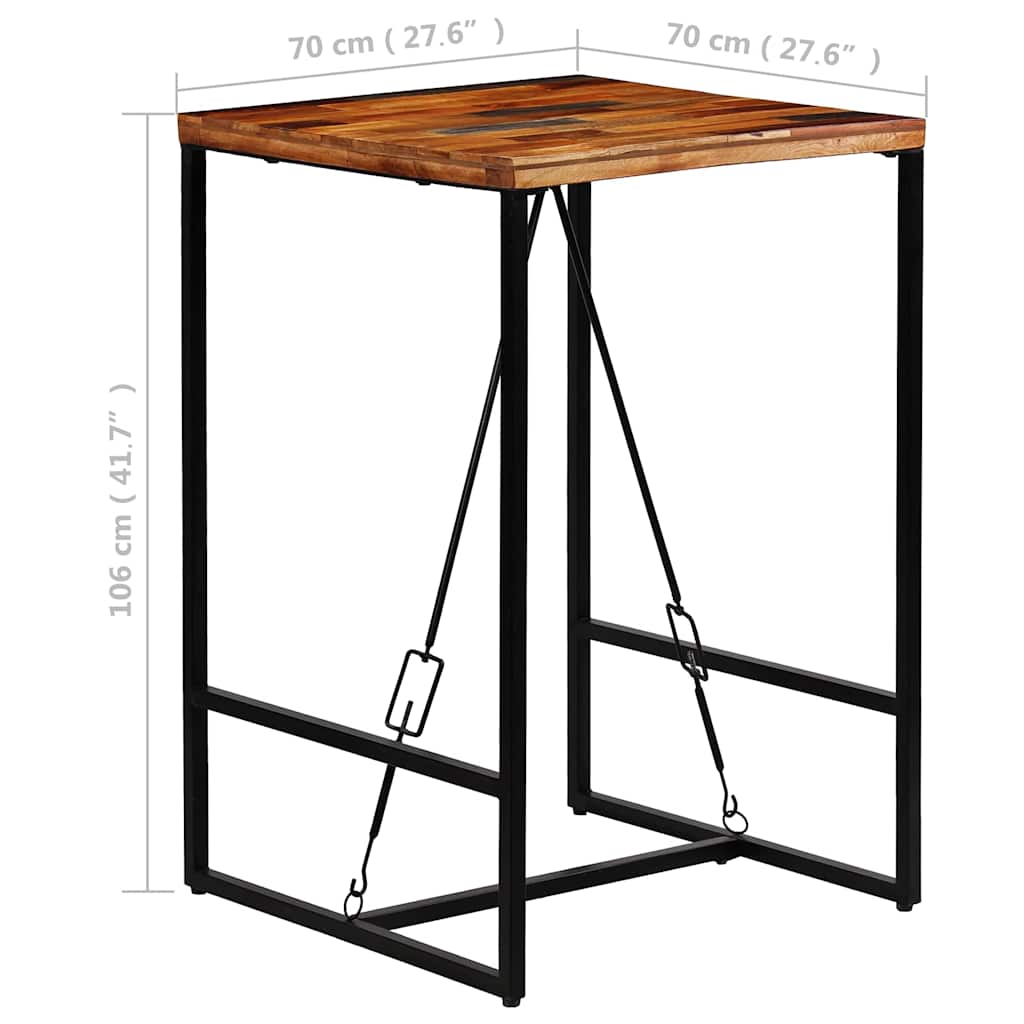 246288 vidaXL Bar Table Solid Reclaimed Wood 70x70x106 cm - Brown