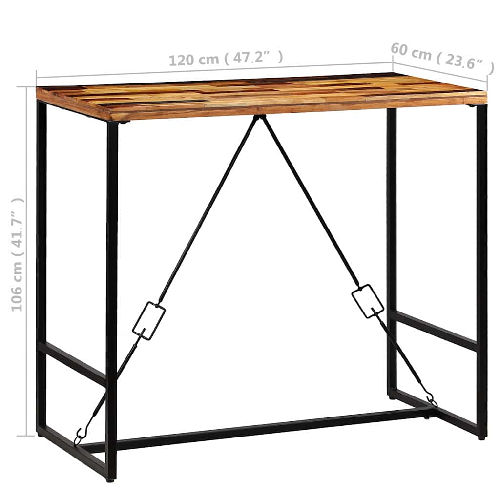 246289 vidaXL Bar Table Solid Reclaimed Wood 120x60x106 cm - Brown