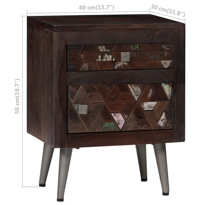 vidaXL Bedside Cabinet Solid Reclaimed Wood 40x30x50 cm - Brown