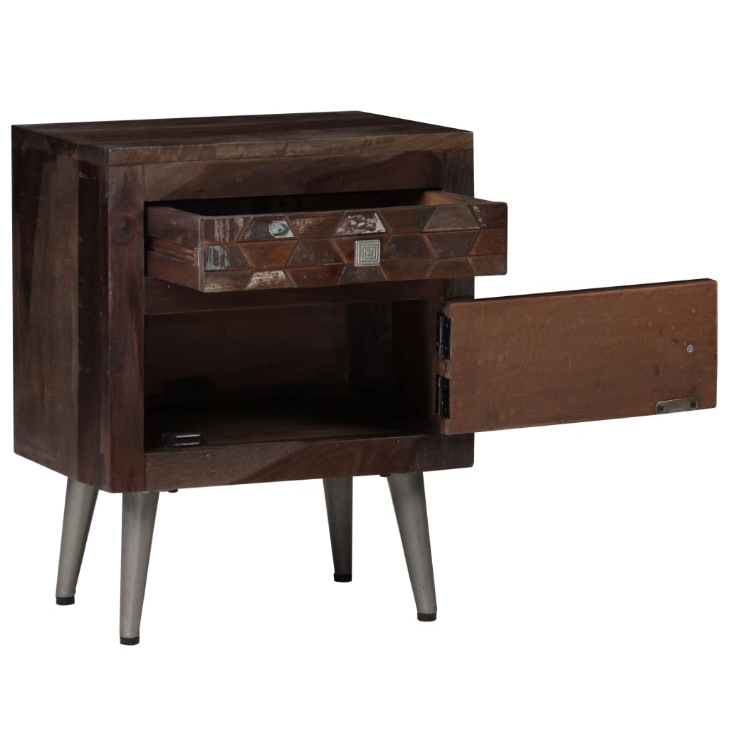 vidaXL Bedside Cabinet Solid Reclaimed Wood 40x30x50 cm - Brown