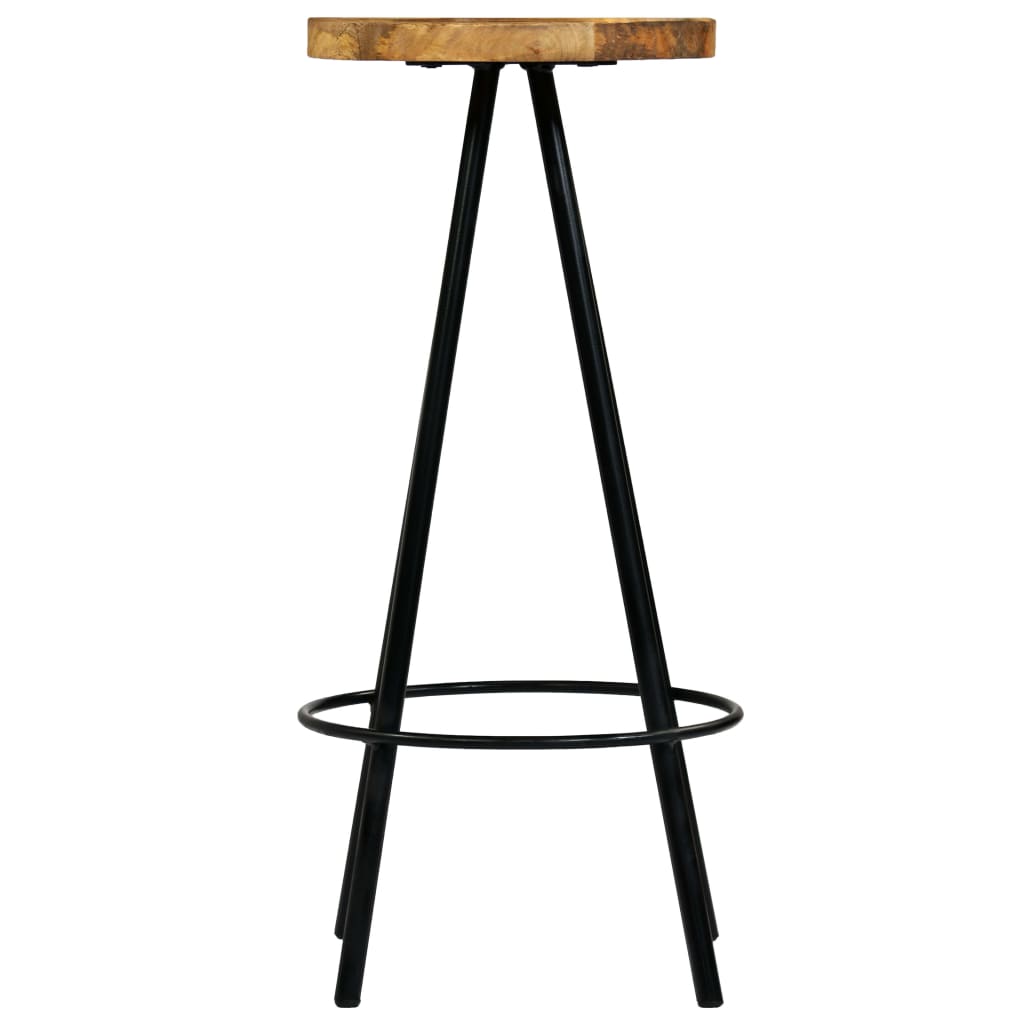 vidaXL Bar Stools 2 pcs Solid Mango Wood - Brown - 30 x 30 x 76 cm