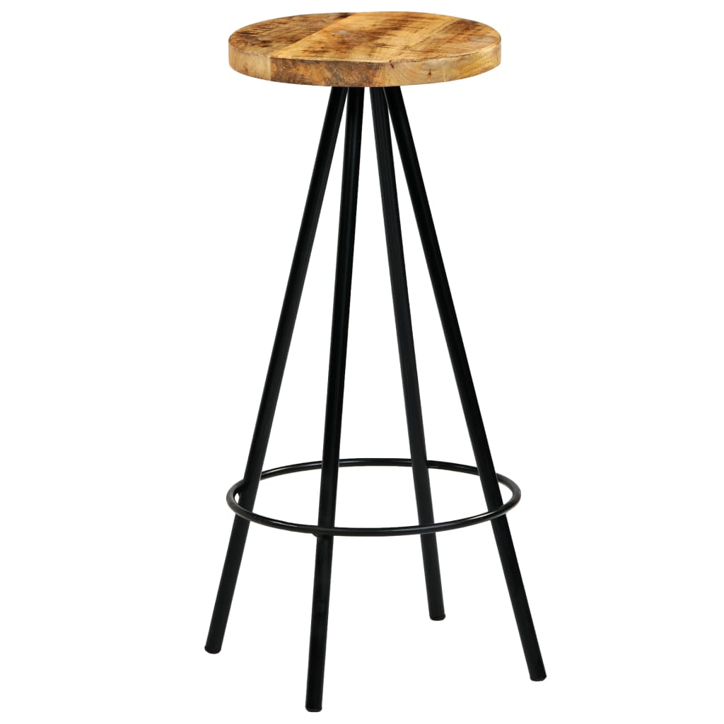 vidaXL Bar Stools 2 pcs Solid Mango Wood - Brown - 30 x 30 x 76 cm