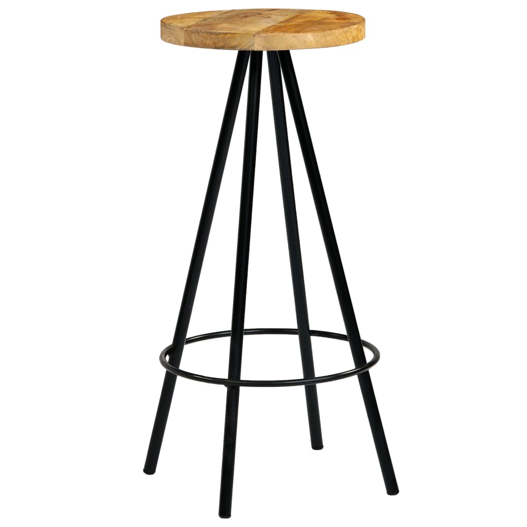 vidaXL Bar Stools 2 pcs Solid Mango Wood - Brown - 30 x 30 x 76 cm