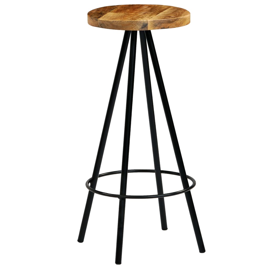 vidaXL Bar Stools 2 pcs Solid Mango Wood - Brown - 30 x 30 x 76 cm