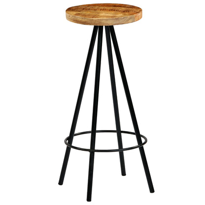 vidaXL Bar Stools 2 pcs Solid Mango Wood - Brown - 30 x 30 x 76 cm