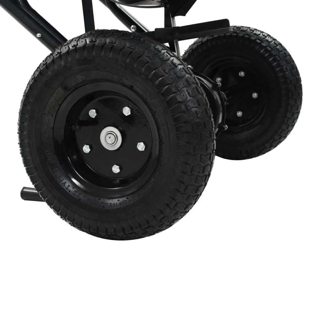 vidaXL Walk Behind Salt Spreader PVC and Steel 106x73x76 cm 45 L - Black