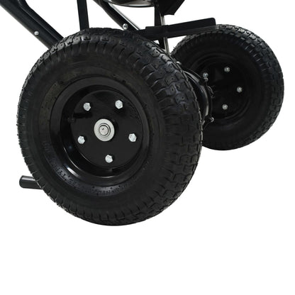 vidaXL Walk Behind Salt Spreader PVC and Steel 106x73x76 cm 45 L - Black