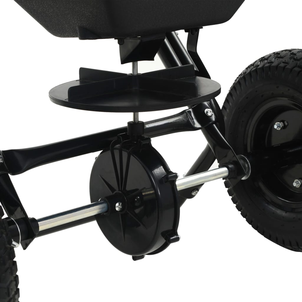 vidaXL Walk Behind Salt Spreader PVC and Steel 106x73x76 cm 45 L - Black