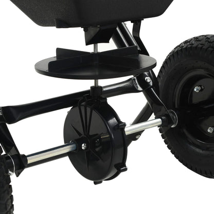 vidaXL Walk Behind Salt Spreader PVC and Steel 106x73x76 cm 45 L - Black