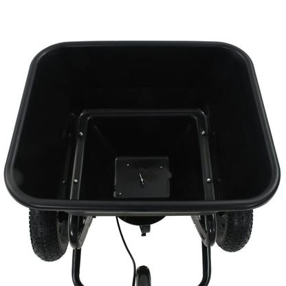 vidaXL Tow Behind Salt Spreader PVC and Steel 125x74x79 cm 45 L - Black