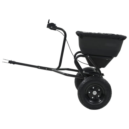 vidaXL Tow Behind Salt Spreader PVC and Steel 125x74x79 cm 45 L - Black