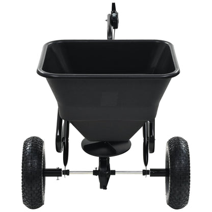 vidaXL Tow Behind Salt Spreader PVC and Steel 125x74x79 cm 45 L - Black