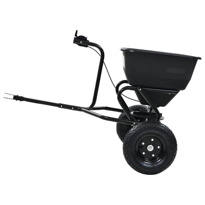 vidaXL Tow Behind Salt Spreader PVC and Steel 125x74x79 cm 45 L - Black