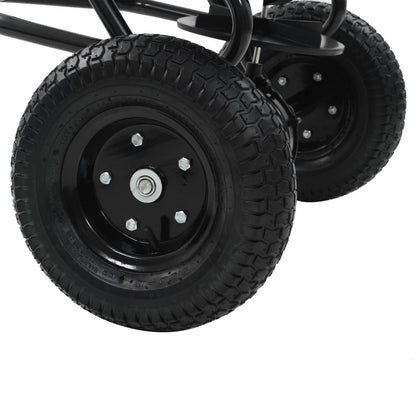 vidaXL Tow Behind Salt Spreader PVC and Steel 125x74x79 cm 45 L - Black