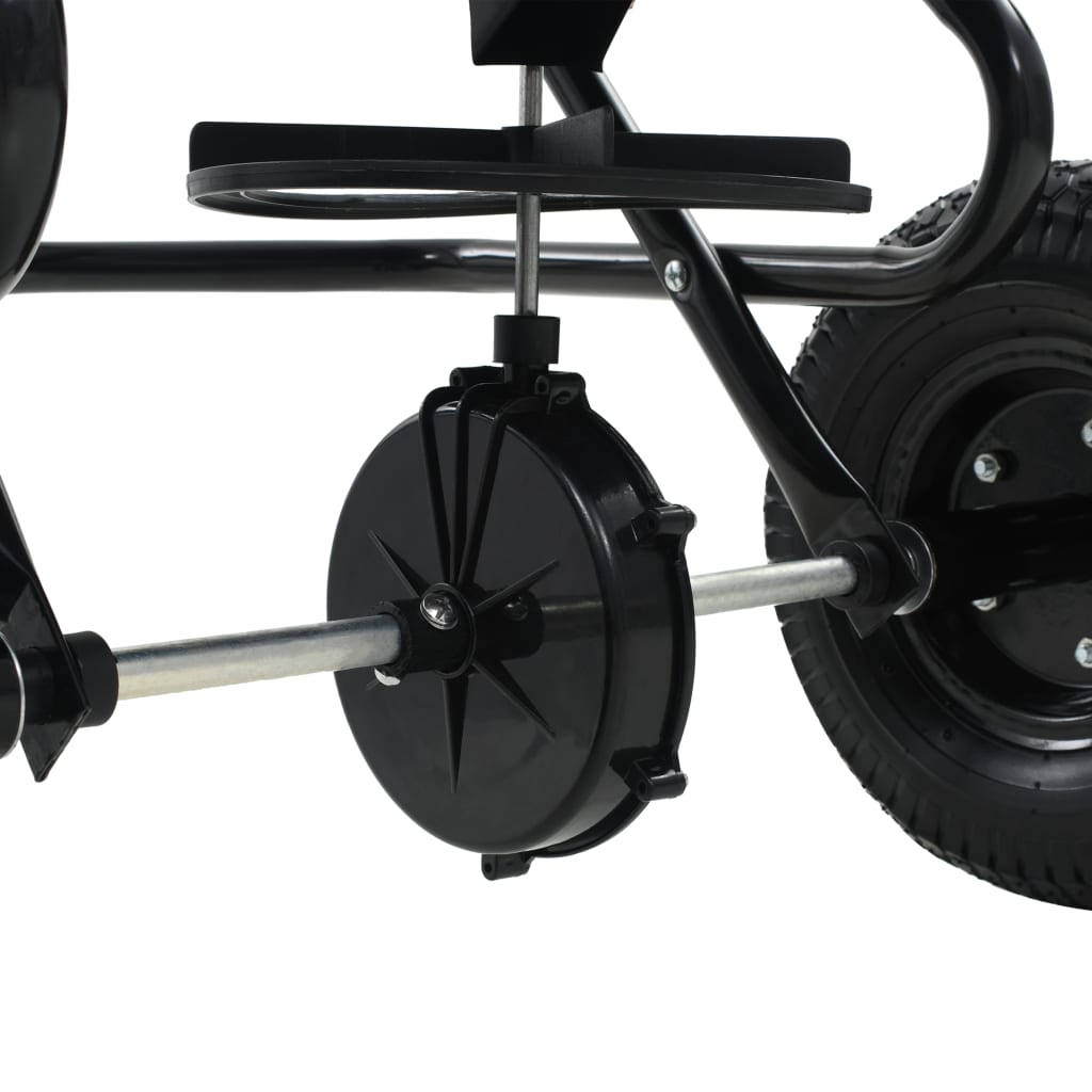 vidaXL Tow Behind Salt Spreader PVC and Steel 125x74x79 cm 45 L - Black